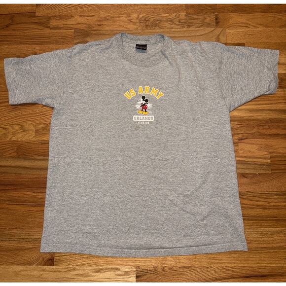 VTG U.S. Army - Mickey Mouse - Orlando, Florida Gray Short Sleeve Tee Size XL - Picture 1 of 7